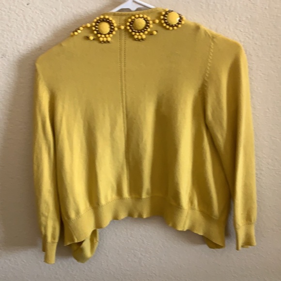 Milly Yellow Beaded Sweater Size P Gossip Girl - Picture 5 of 7